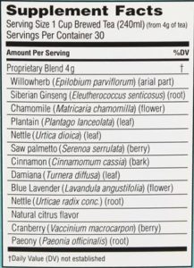 bell ezee flow tea ingredients