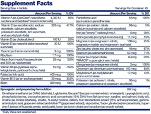 focus factor supp facts