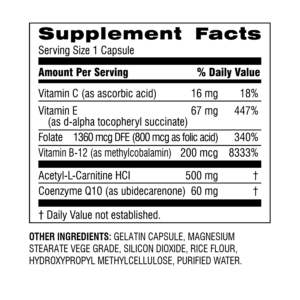 Botanic Choice CoQ10 Power Flex supp facts