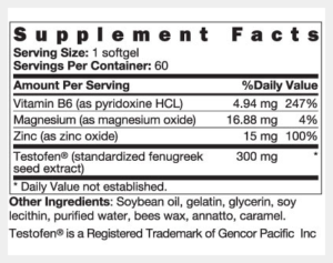 ageless male ingredients