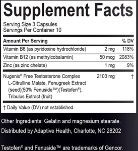 nugenix ingredients