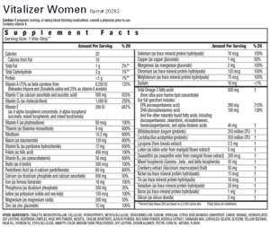 vitalizer women supp facts