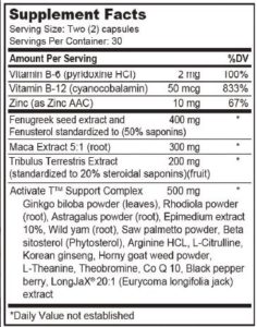 activate t ingredients