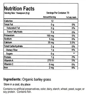 Alka Green Powder Supplement Ingredients List 1