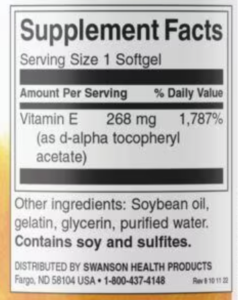 vitamin e ingredients