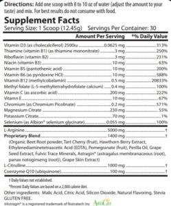 cardio911 supp facts