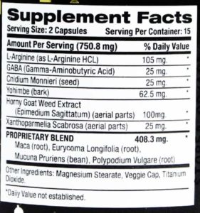 swiss navy stamina ingredients