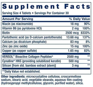 hair skin nails ingredients