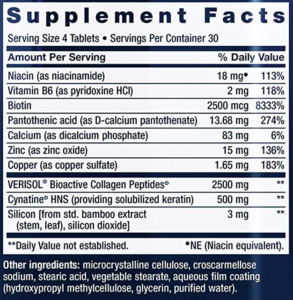 hair skin nails life extension ingredients