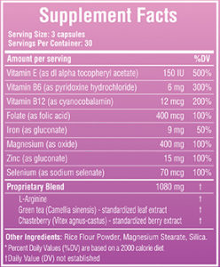 fertilityblend for women supplement facts