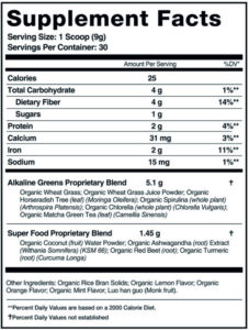 organifi supplement facts