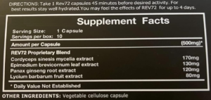 rev 72 ingredients