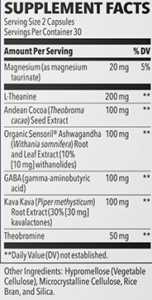 Anxie T Bottle Supplement Facts