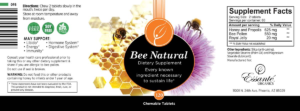 Bee natural prebiotic supp facts