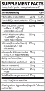 adrenal t supplement facts