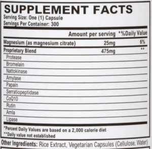 vitalzym cardio ingredients