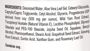 progesterone cream ingredients