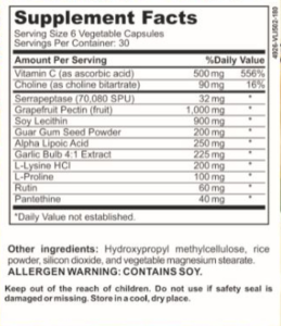 artery clear supp facts