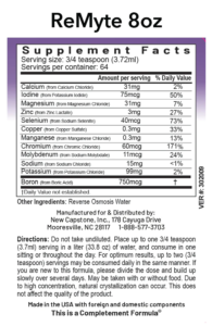 remyte mineral solution supp facts