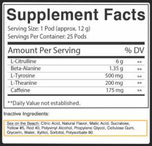 peachy prework supp facts