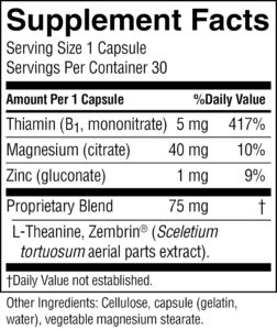 anxiousless supp facts