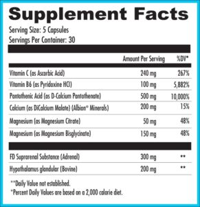 adrene health supp facts