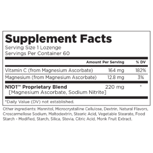 n1o1 nitric oxide lozenges supp facts